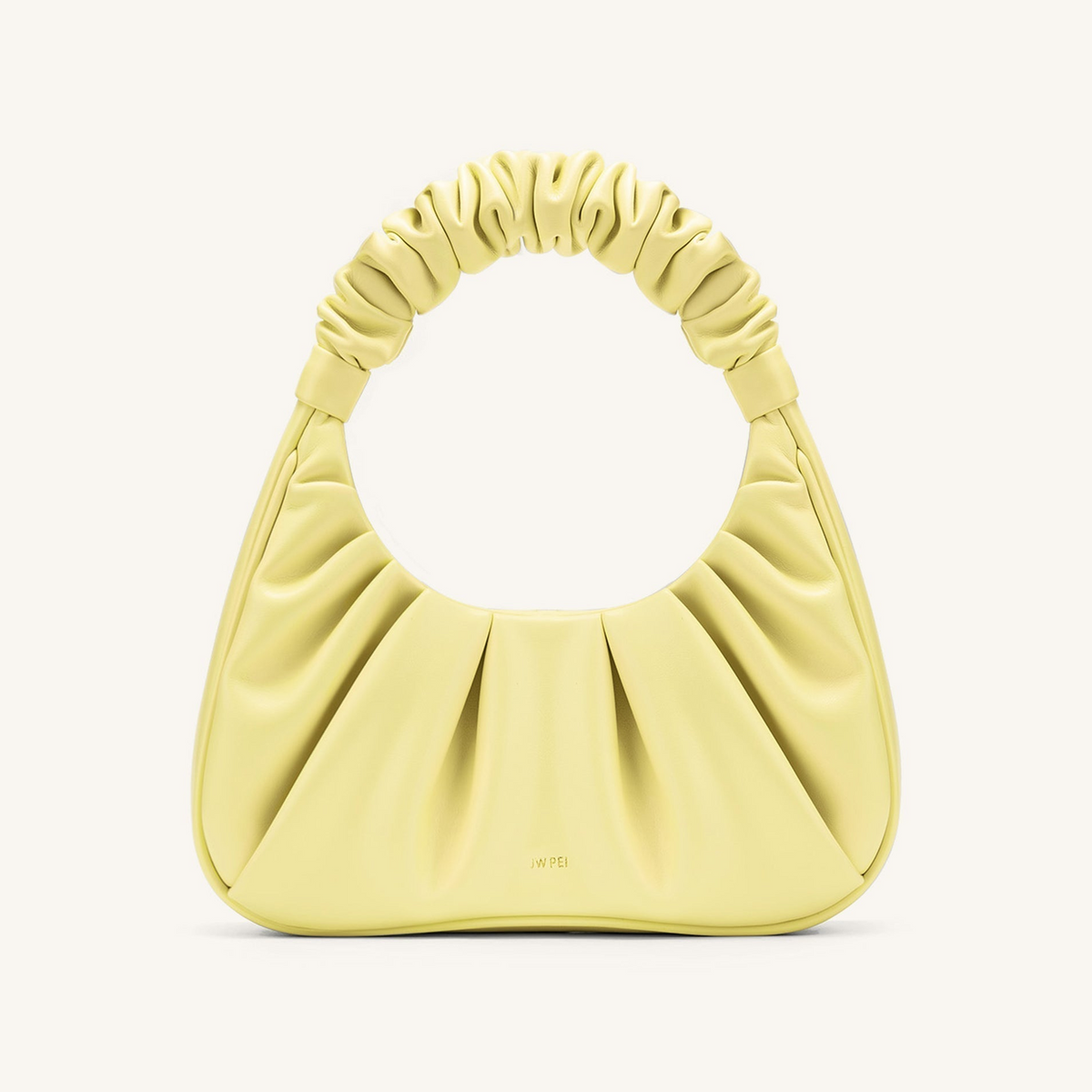 Gabbi Ruched Hobo Handbag - Light Yellow