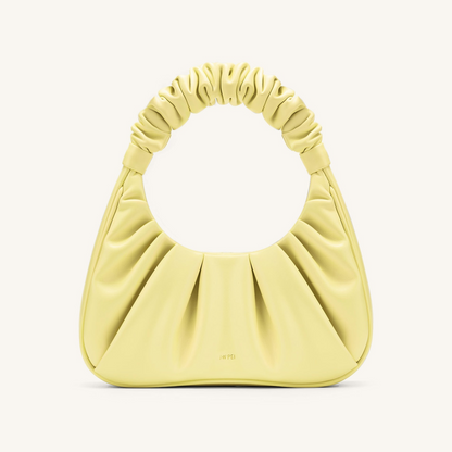 Gabbi Ruched Hobo Handbag - Light Yellow