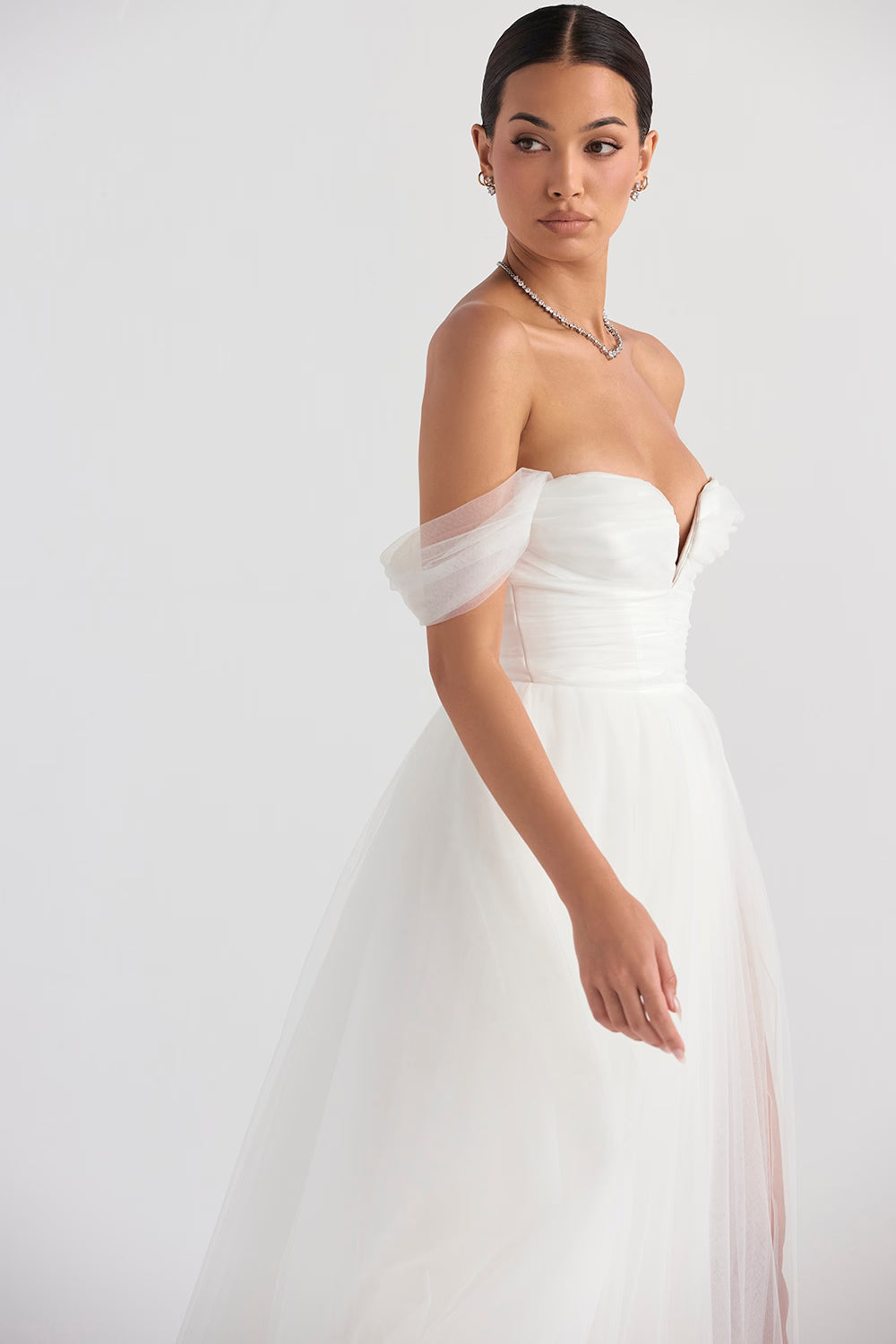 Fairytale white tulle bridal gown