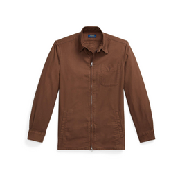 Garment Dye Cotton Long Sleeve Full Zip Overshirt