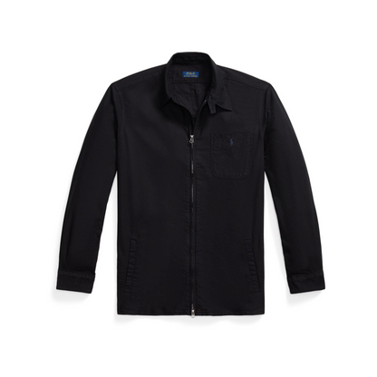 Garment Dye Cotton Long Sleeve Full Zip Overshirt