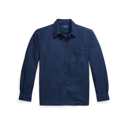Garment Dye Cotton Long Sleeve Full Zip Overshirt