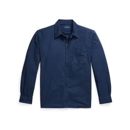 Garment Dye Cotton Long Sleeve Full Zip Overshirt
