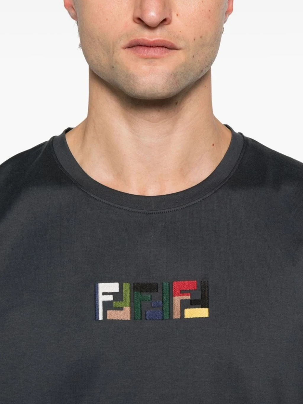 Fendi Triple FF Logo T-Shirt in Navy
