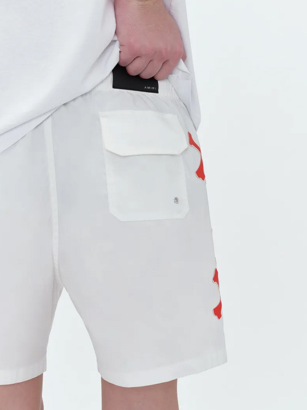 Amiri Bones Printed Swim Shorts in White