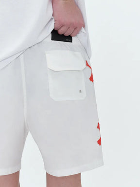 Amiri Bones Printed Swim Shorts in White
