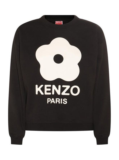 Kenzo White Boke Flower Printed Sweatshirt in Black