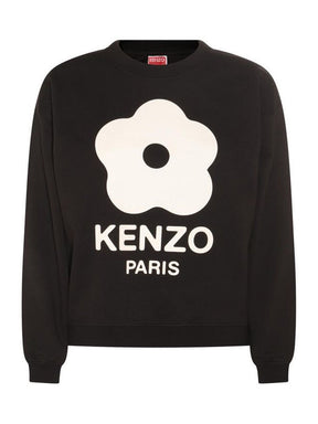 Kenzo White Boke Flower Printed Sweatshirt in Black
