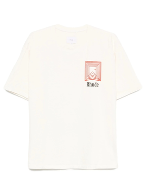 Rhude Chevron Repeat Logo T-Shirt in White