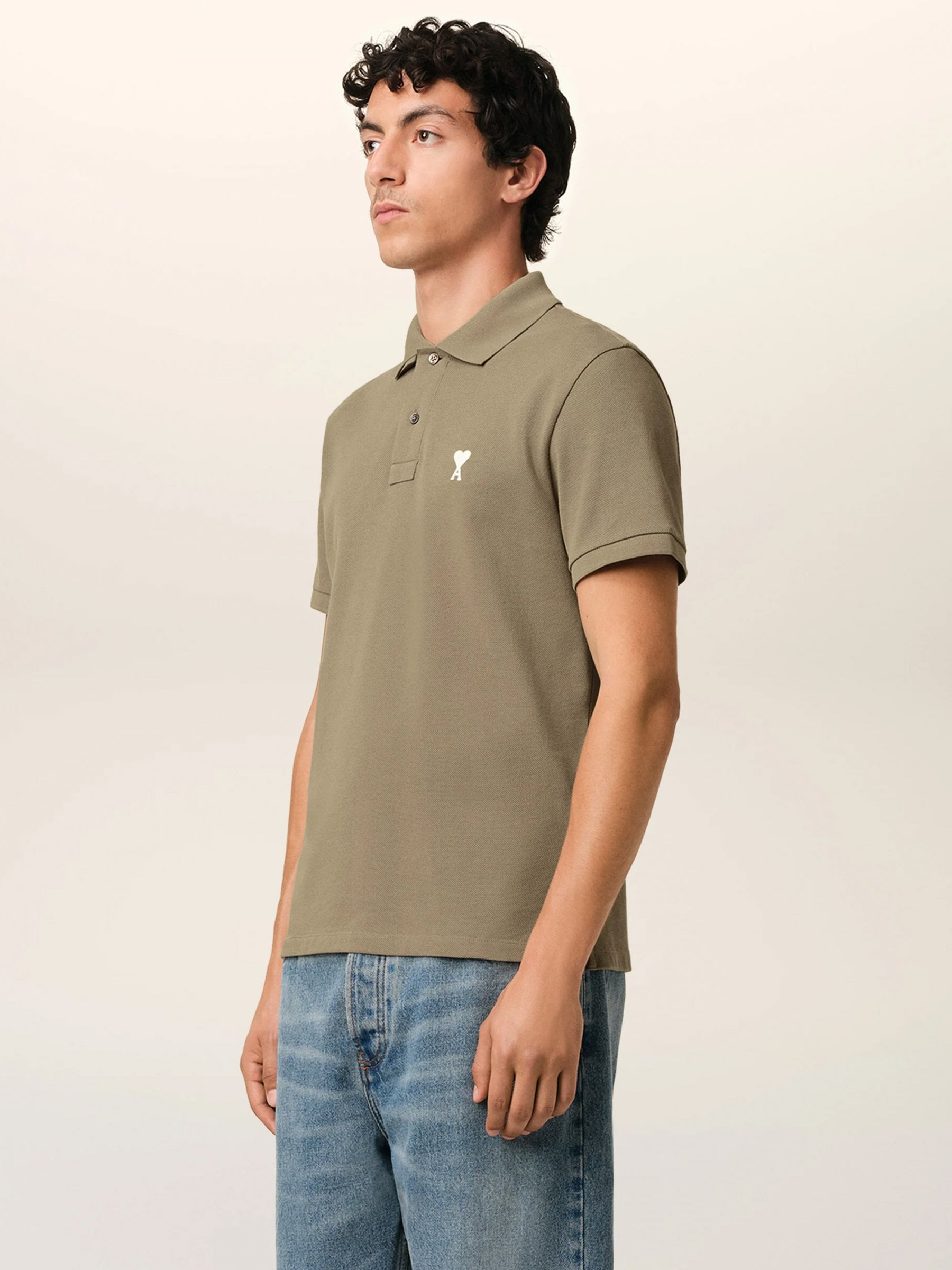 AMI Paris 'Ami De Coeur' Polo Shirt in Green