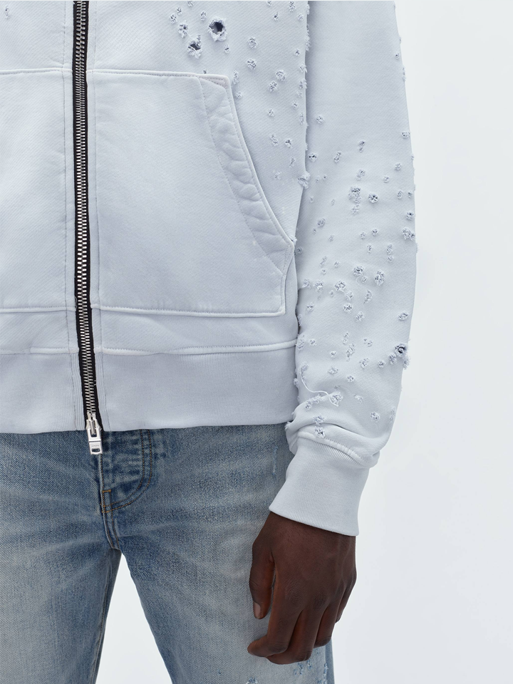 Amiri Washed MA Shotgun Hoodie in Grey Dawn