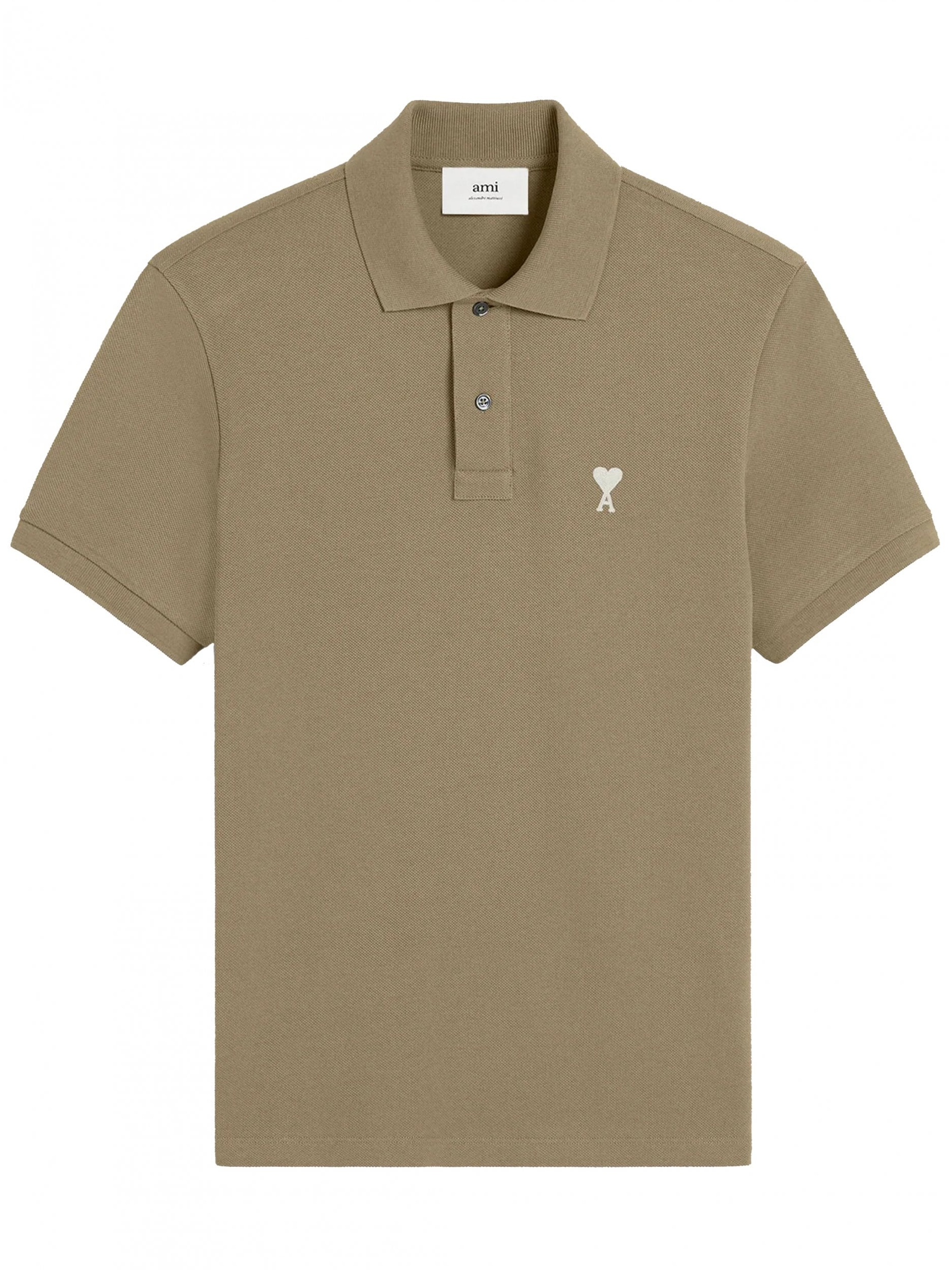 AMI Paris 'Ami De Coeur' Polo Shirt in Green
