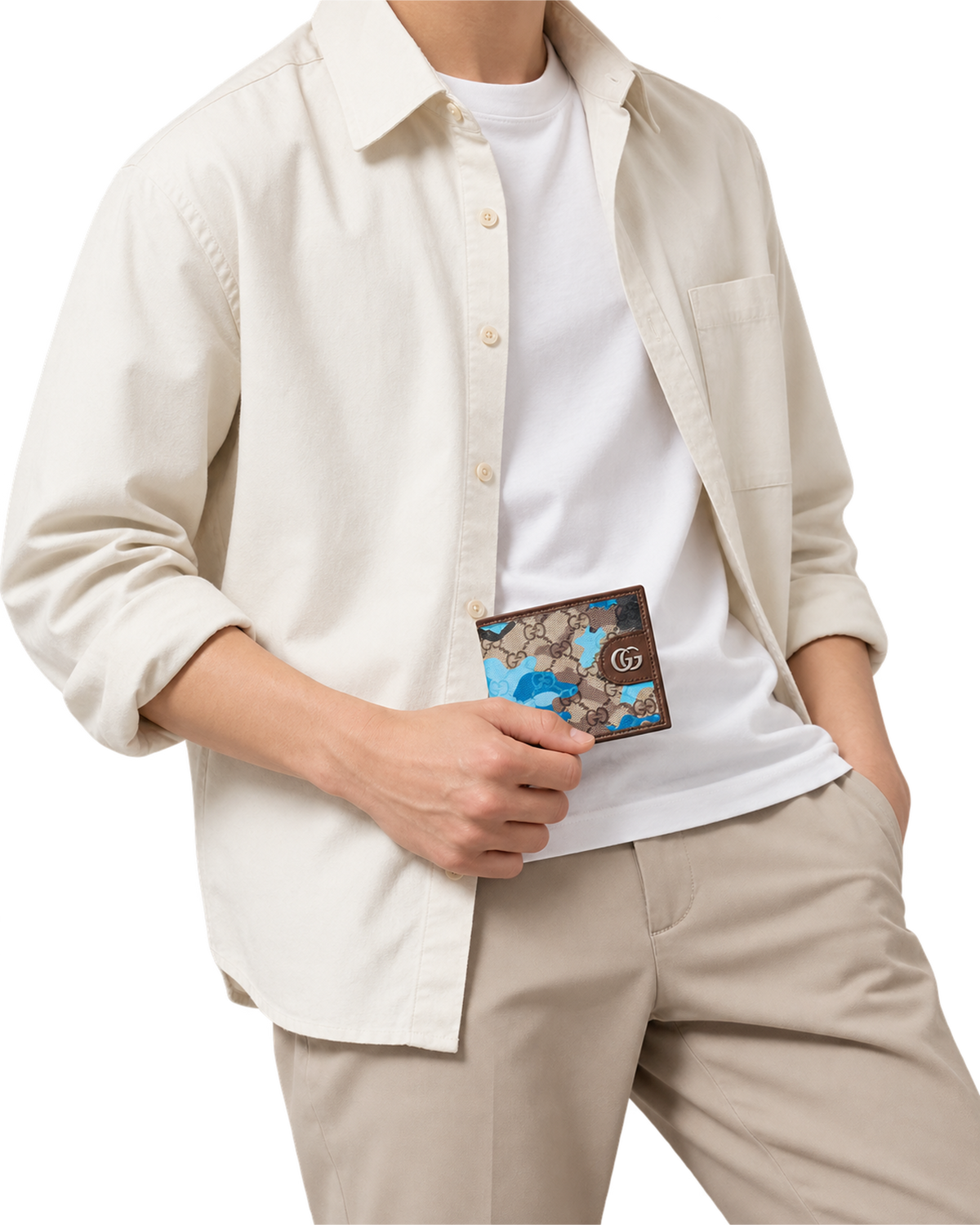 GG bi-fold wallet gg canvas