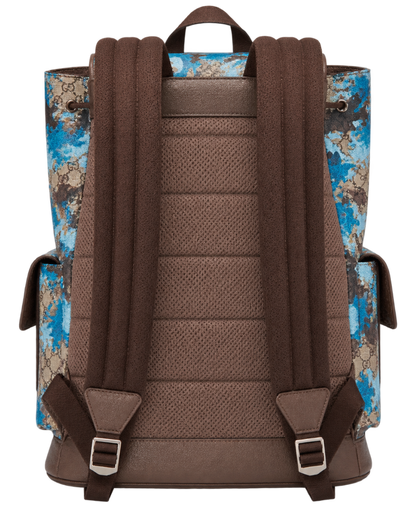 GG Camo Print Coated Canvas Ophidia Large Backpack Bag