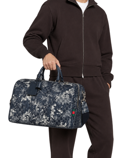 GG denim duffle bag