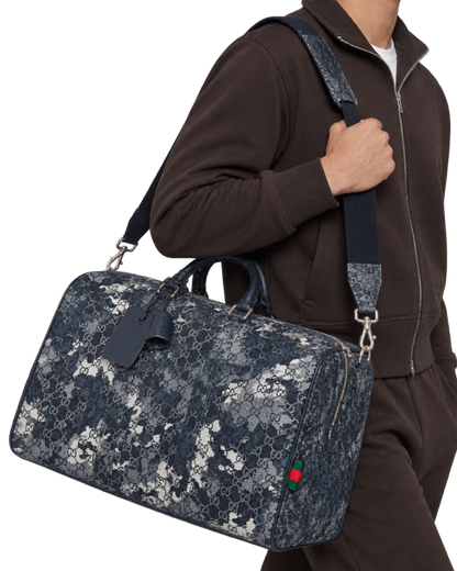 GG denim duffle bag