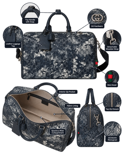 GG denim duffle bag