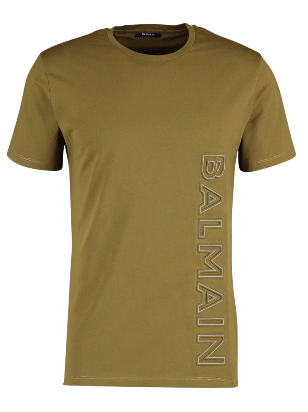 Balmain Embossed Logo T-Shirt in Khaki
