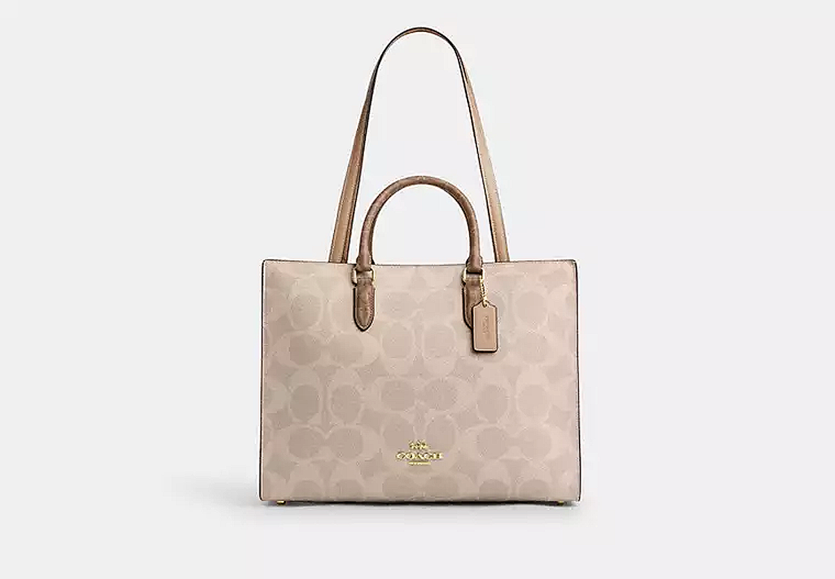 Maggie Tote Bag In Blocked Signature Canvas