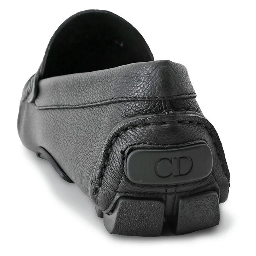Dior CD Monogram Embossed Leather Loafers – Black
