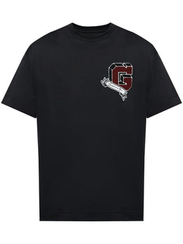 Givenchy Monogram College Embroidered Logo T-Shirt in Black