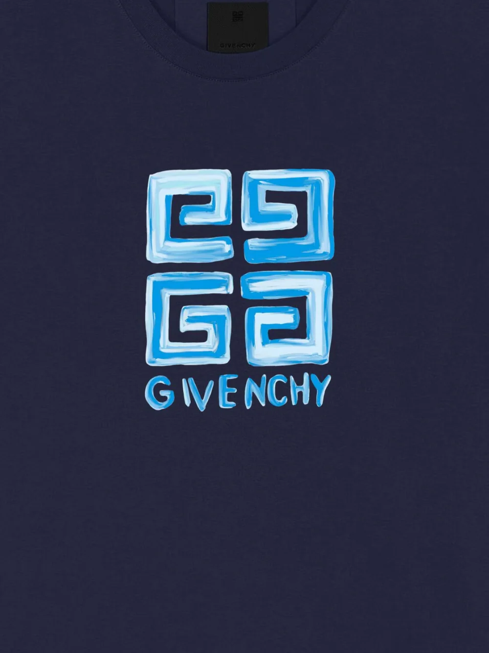 Givenchy 4G Sketch Logo Slim Fit T-Shirt in Navy Blue
