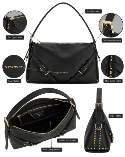GIVENCHY Black Voyou Medium Shoulder Bag