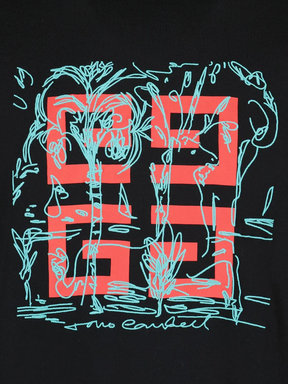 Givenchy Embroidered 4G Logo Print T-Shirt in Black