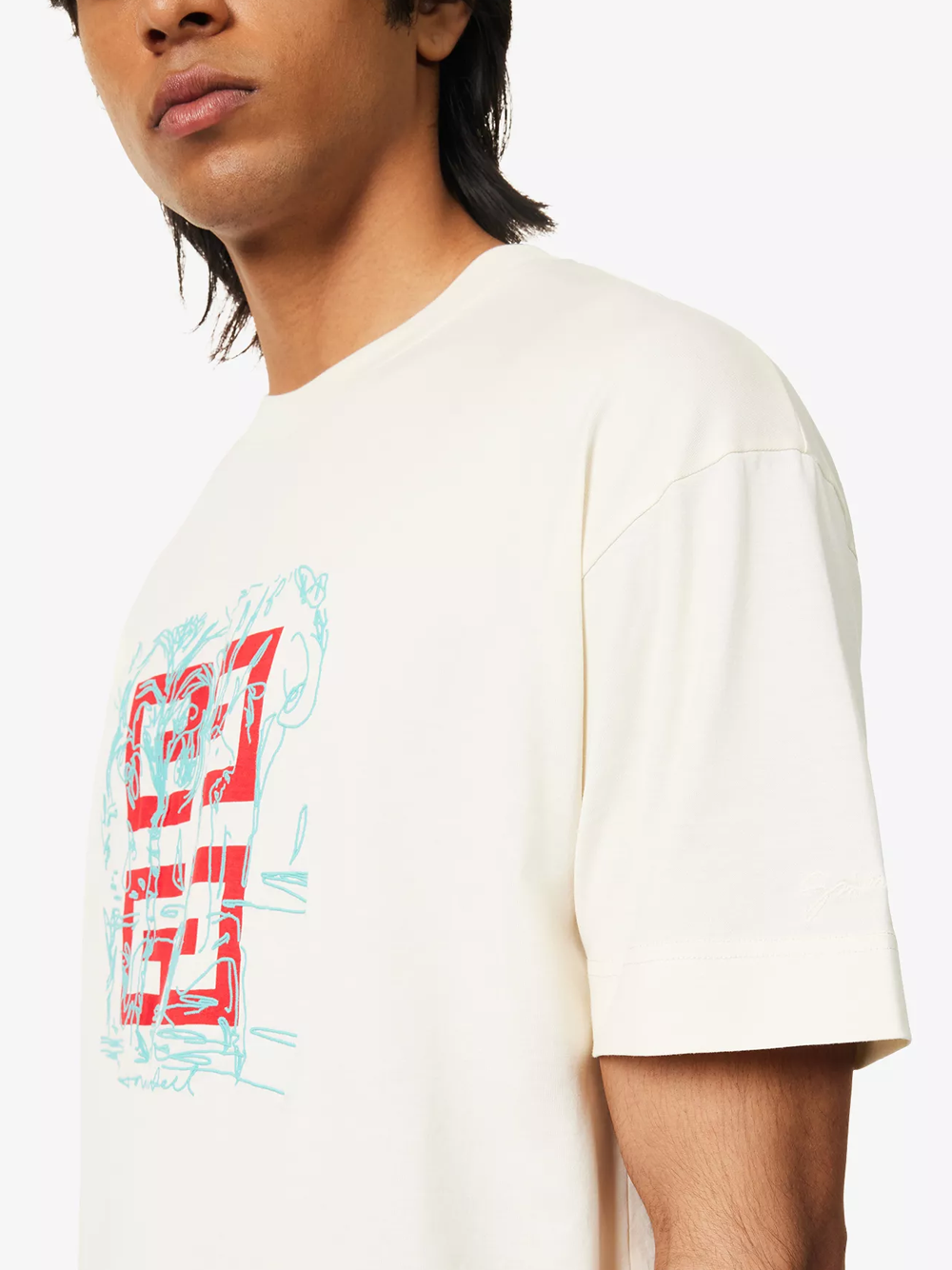 Givenchy Embroidered 4G Logo Print T-Shirt in Off White