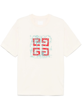 Givenchy Embroidered 4G Logo Print T-Shirt in Off White