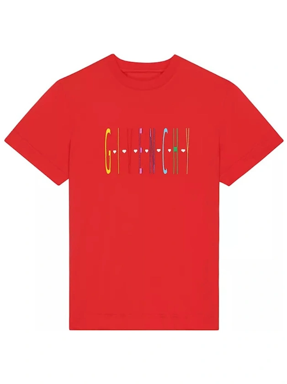 Givenchy Heart Logo Slim Fit Red T Shirt