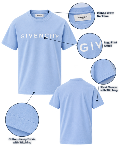 Givenchy - Logo-Print Cotton-Jersey T-Shirt - Blue