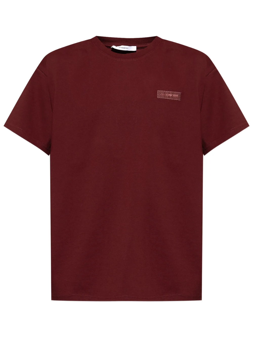 Givenchy Logo Patch T-Shirt in Burgundy