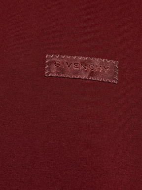 Givenchy Logo Patch T-Shirt in Burgundy