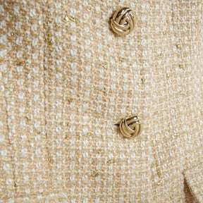 Gold Boucle High Neck Collared Waistcoat