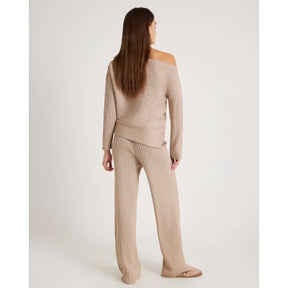 Gold Glitter Wide Leg Trousers