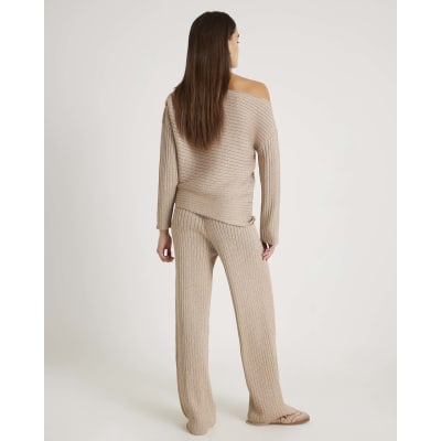 Gold Glitter Wide Leg Trousers