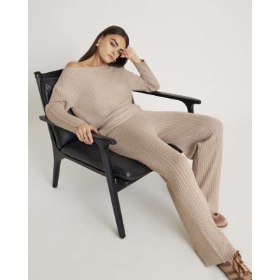 Gold Glitter Wide Leg Trousers