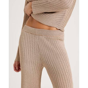 Gold Glitter Wide Leg Trousers