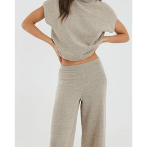 Gold Lurex Wide Leg Trousers