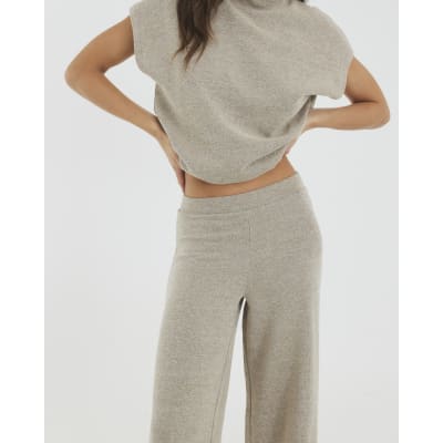 Gold Lurex Wide Leg Trousers