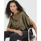 Gold Metallic Jersey Back Top