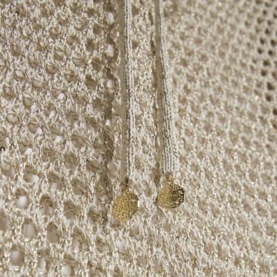 Gold Metallic Knit Beach Tunic Dress