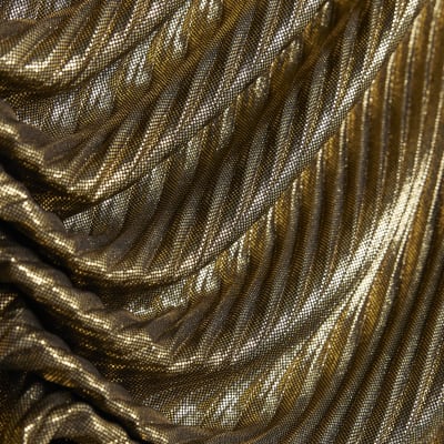 Gold Plisse Drape Detail Top
