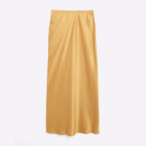 Gold Satin Maxi Skirt