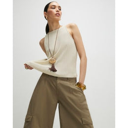 Gold Sleeveless Metallic Vest Top
