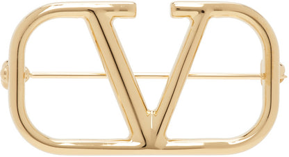 Valentino Garavani Gold VLogo Signature Brooch