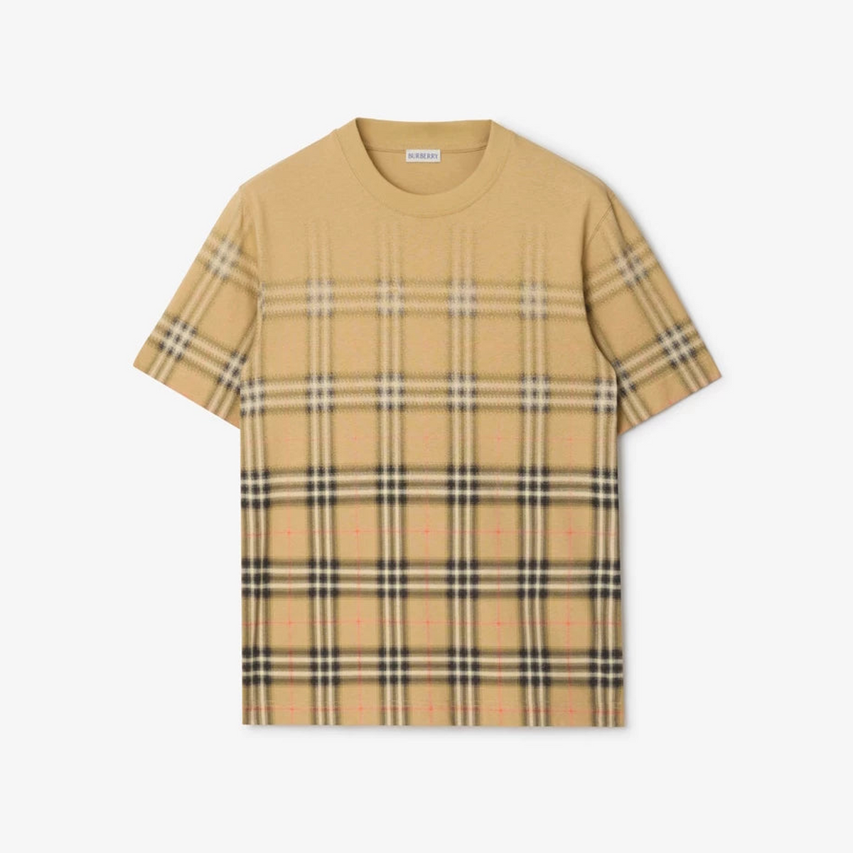Gradient Check Cotton T-shirt