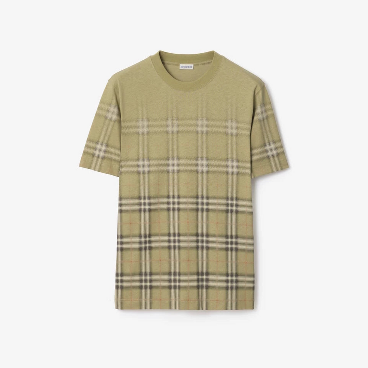 Gradient Check Cotton T-shirt
