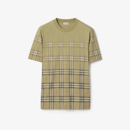 Gradient Check Cotton T-shirt
